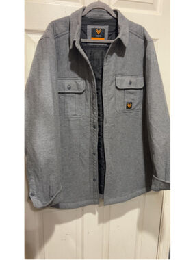 Men's HAWX Gray Lightweight Shirt Jacket L with Black Lining